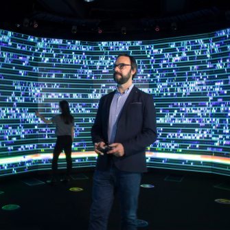 Visualisation Expanded Perception & Interaction Centre UNSW Art&Design, Paddington. Associate Professor Tomasz Bednarz and his team at the centre. Photography by Quentin Jones. 25 July 2018.