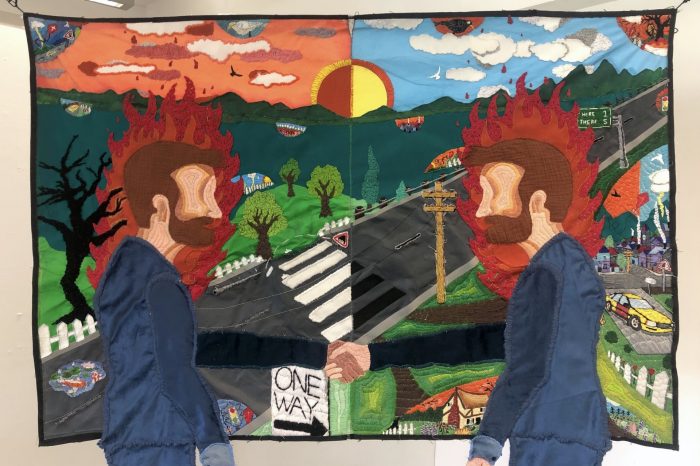 Charles Levi's split man artwork