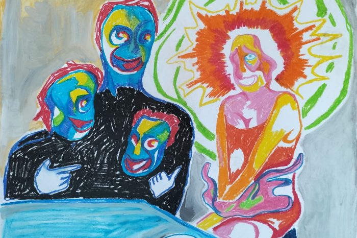 Close up of Lucy Parkinson artwork "Attention Seeking"