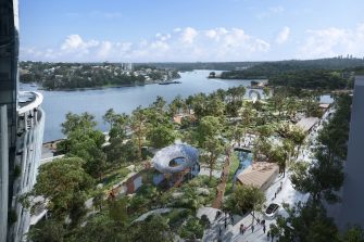 Artist render of Harbour Park, Barangaroo, by AKIN