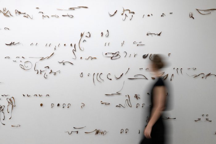 Tia Madden, ‘Some Sort of Notation’, 2024-25. Oxidised mild steel and copper, 300 x 800cm, installation view, Firstdraft, 2024. Photography: Jessica Maurer.
