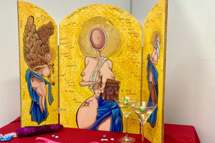 sexy shrine art piece for jenny brit award
