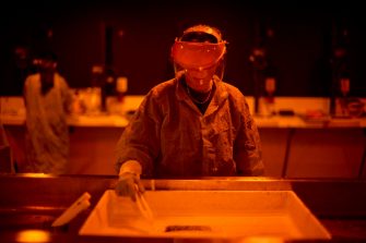 Students working in the photography darkroom at UNSW Paddington campus.