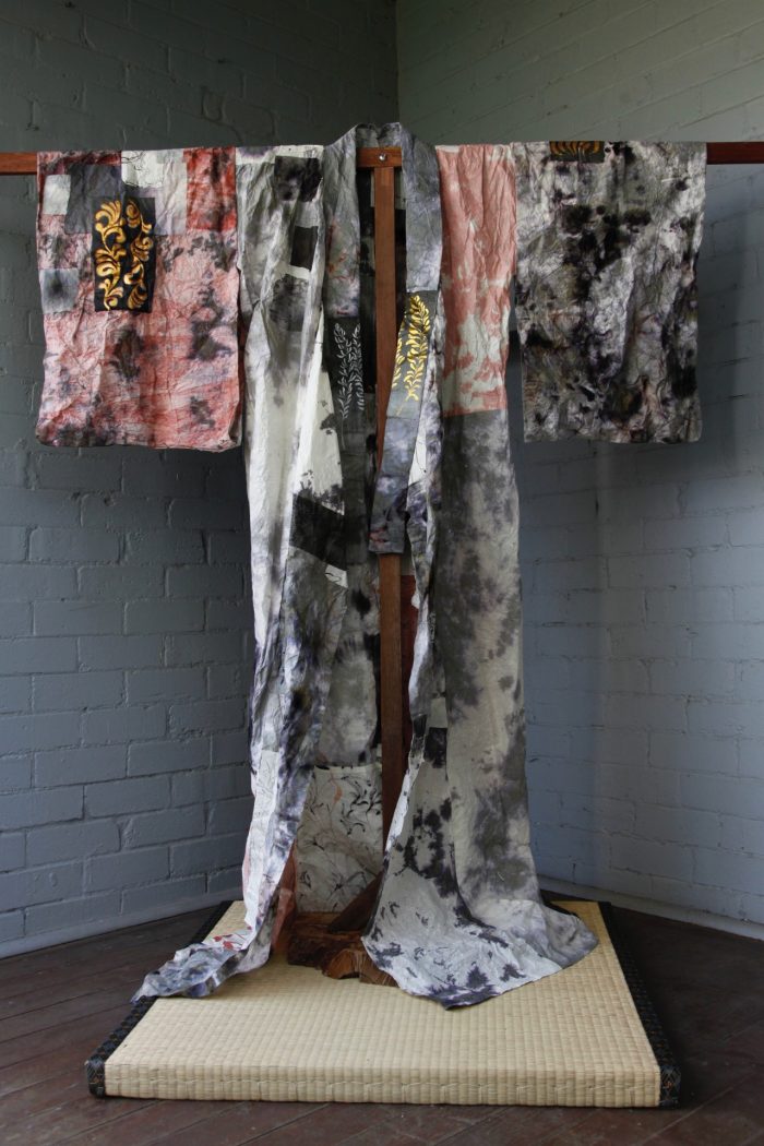 Aya Nomoto, 'Fragile Armour' 2024, Calligraphy ink, Sumi ink, watercolour, on Japanese rice paper, 163cm x 179.5 cm x 20cm. 