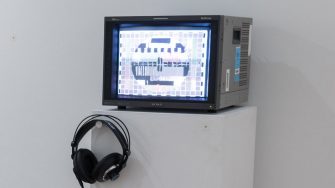 Todd Fuller, ‘Camp with me’ (2025). Digital video; chalk, charcoal and ink animation on paper, archival soundtrack. 3:50 minutes. With thanks to Mathew Nicholson (Lead and Follow) and Shae Mountain.  Audio track features the voice of John Doremus from the radio series The Passing Parade produced by Grace Gibson Productions. Photograph: Anna Kucera.