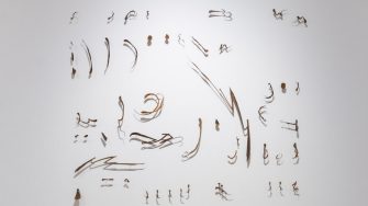 Tia Madden, ‘Some Sort of Notation’ (2024 - 2025). Oxidised mild steel and copper, dimensions variable. Photograph: Anna Kucera.