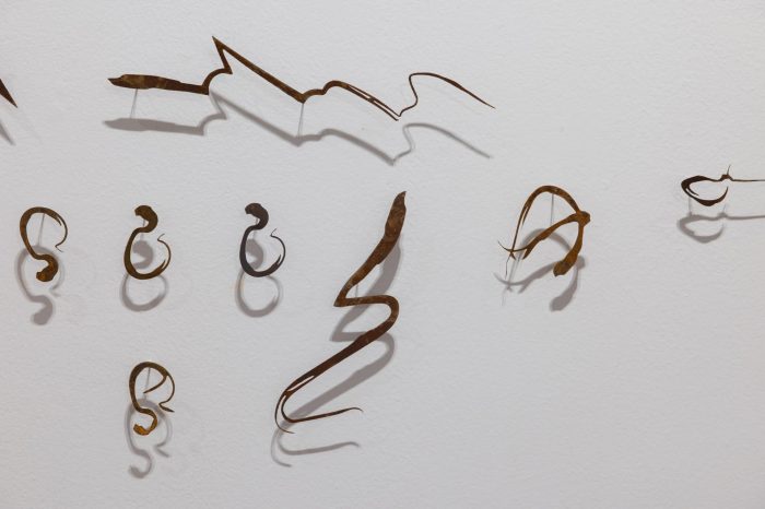 Tia Madden, ‘Some Sort of Notation’ (2024 - 2025). Oxidised mild steel and copper, dimensions variable. Photograph: Anna Kucera.