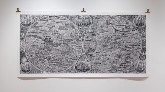 Jeremy Smith, ‘Gaybourhood Bubbles of Sydney’ (2023 - 2025). Pen on paper, 110cm x 224cm. Photograph: Anna Kucera.