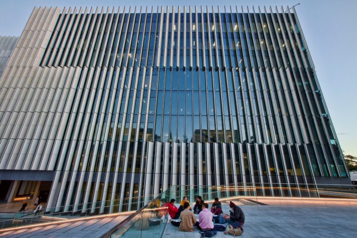 Exterior of the Esme Timbery Creative Practice Lab, Kensington campus