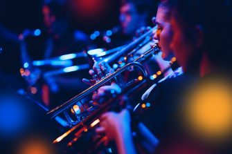 Jazz pianist and composer Satoko Fujii with the UNSW Jazz Orchestra and Advanced Jazz Ensemble for Listen Up!, curated and conducted by Spence and internationally renowned saxophonist and composer Sandy Evans.