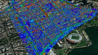 Thermal birdseye view of city