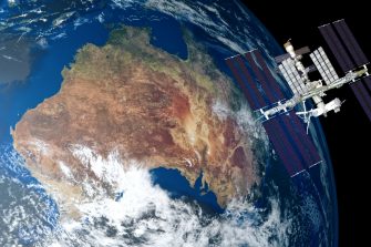 Extremely detailed and realistic high resolution 3D image of ISS - international space station orbiting Earth. Shot from outer space. Elements of this image are furnished by NASA.