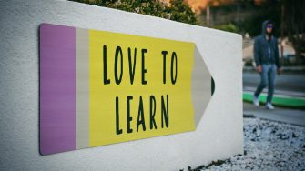 'Love to learn' sign