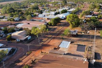 aerial view of suburban area