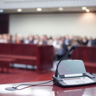 Microphone in court room