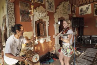 UNSW students playing the gamelan in Bali.