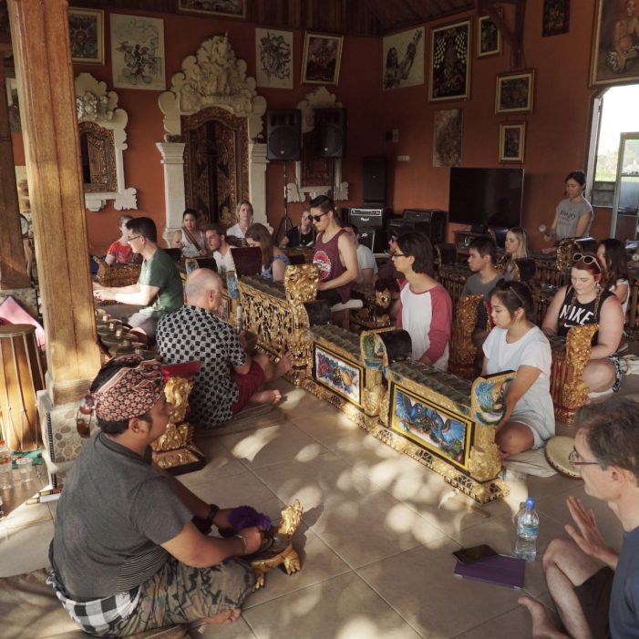 UNSW students playing the gamelan in Bali.