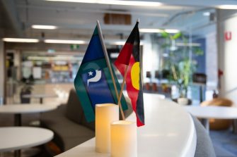 Flags in a Nura Gili reception 