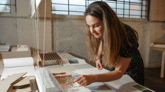 built environment student creating a model