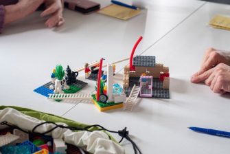 2023 cohort using Lego to model design ideas.