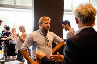 Postgraduate Art and Social Sciences students chat