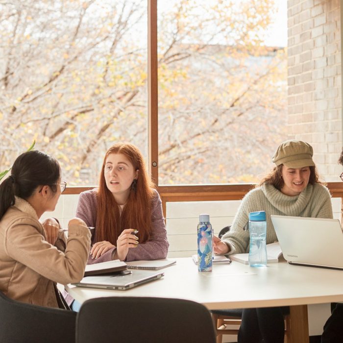 Social work students society meeting of students discuss ideas.
