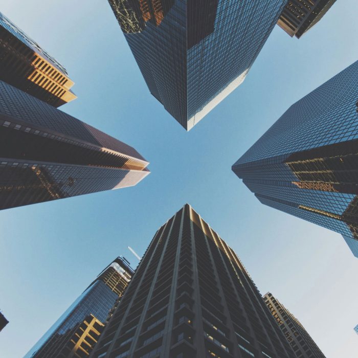 Stock photo of buildings and blue sky