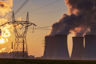 Photo of nuclear plant in the distance