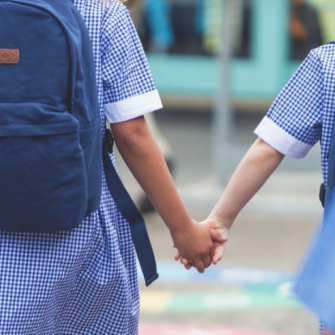 Children holding hands