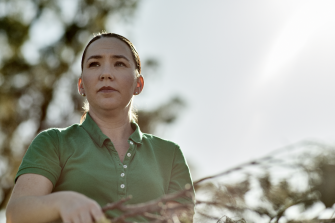 Cherie Thompson holding branch
