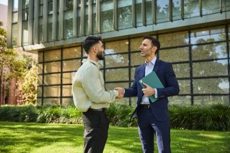 AGSM students together outside on the university mall at UNSW
