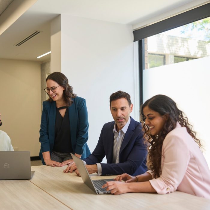 AGSM students working together in a classroom on campus