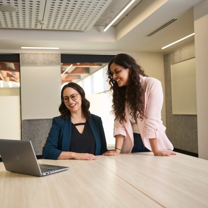 AGSM students working together in a classroom on campus