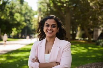 AGSM student outside on the UNSW university mall