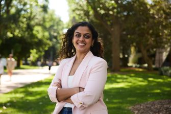 AGSM student outside on the UNSW university mall