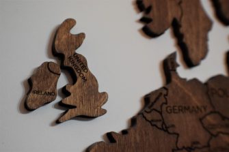 Wooden pieces of the world map