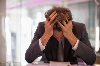 Man stressed at work