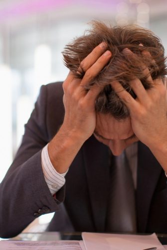 Man stressed at work