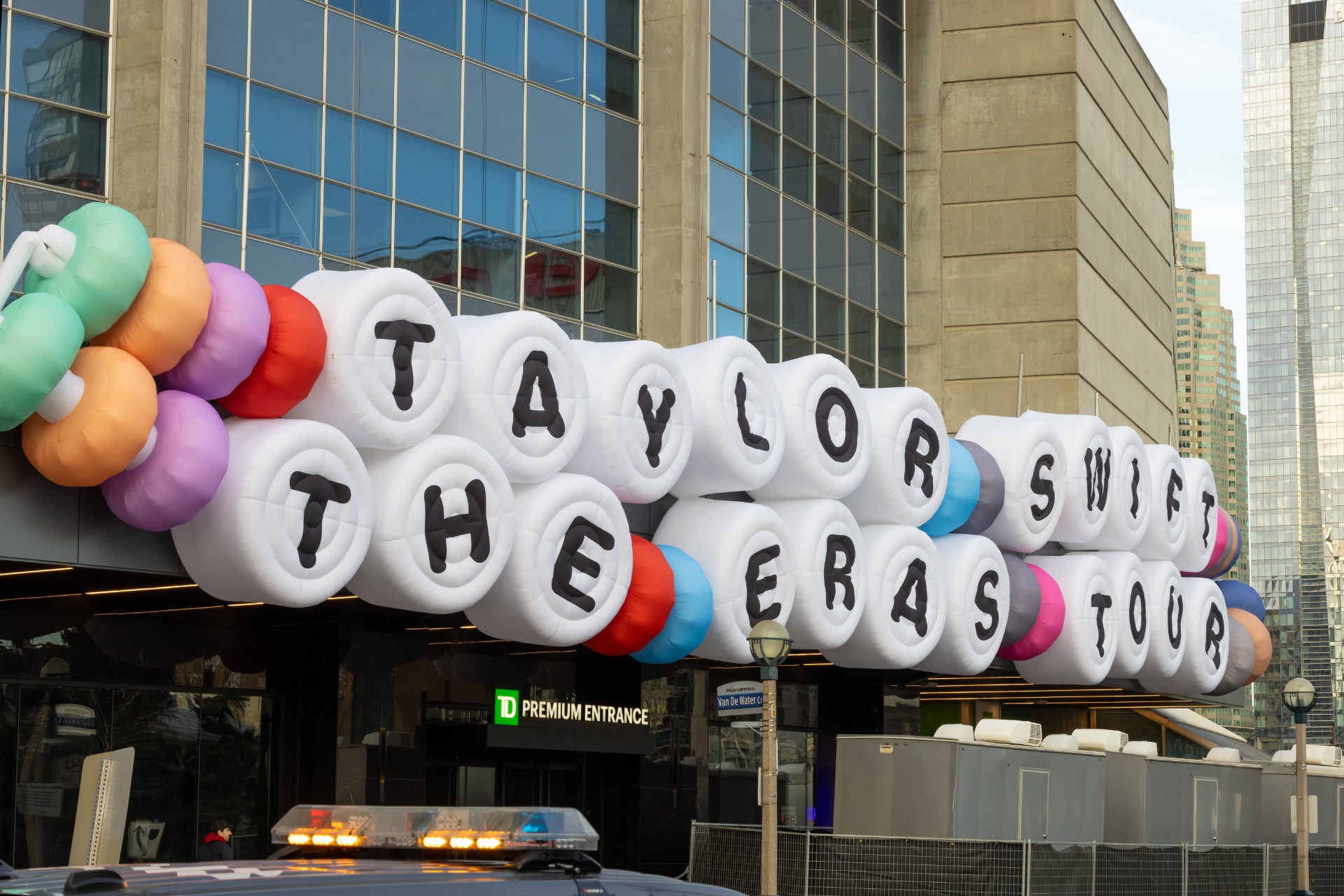 A sign outside a Taylor Swift performance in Canada