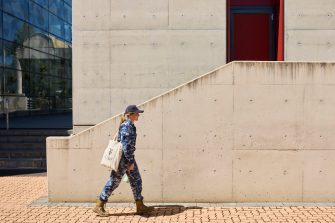 Female student in uniform on Canberra campus