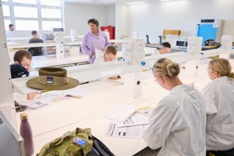 Canberra UNSW students and lecturer in Chemistry lab