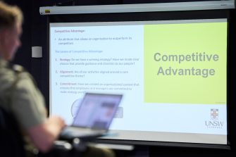 View of a Business lecture slide on Competitive Advantage