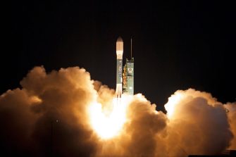 A United Launch Alliance Delta II rocket lifts off from Space Launch Complex 2 at Vandenberg Air Force Base in California carrying the Joint Polar Satellite System-1, or JPSS-1, spacecraft. Built by Ball Aerospace and Technologies Corp. of Boulder, Colorado, JPSS is the first in a series four next-generation environmental satellites in a collaborative program between NOAA and NASA. JPSS-1 will gather measurements of atmospheric, terrestrial and oceanic conditions, including sea and land surface temperatures, vegetation, clouds, rainfall, snow and ice cover, fire locations, atmospheric temperature, water vapor and ozone. Liftoff was at 1:47 a.m. PST (4:47 a.m. EST).
