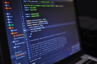 Close up of a computer programming screen