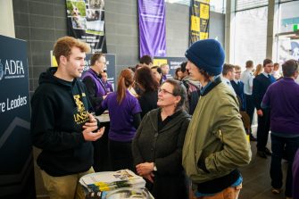 Students at an open day