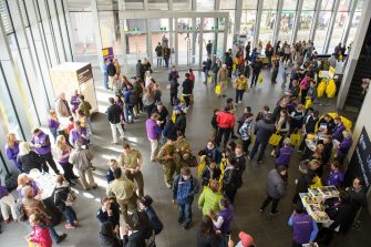 The Australian Defence Force Academy (ADFA) held its annual Open Day on 26 August 2017 providing prospective students, families and friends and the public an opportunity to see a range of exciting displays by the Navy, Army and Air Force and learn about life and study at the Academy. Defence and University staff were also on hand providing careers and course information. There were flypasts and aerial displays by the Air Force Roulettes and Australian Army Parachute Display Team; exhibits by various ADFA sports teams and club as well as an Army section attack and displays by the Air Force Military Dogs. ADFA Midshipmen and Officer Cadets navigated the above-pool obstacle course, abseiled down the side of a building and the public were also entertained by live music during the day. Tours led by UNSW Canberra staff highlighted the outstanding academic facilities, and the information sessions informed the public about everything you needed to know about academic life at ADFA.