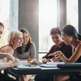 Group of students studying