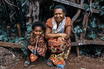 Women in saris, Port Moresby, National Capital District, Papua New Guinea