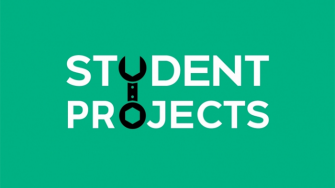 Green background with the words "Student Projects"
