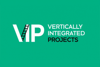Green background with the words "VIP: Vertically Integrated Projects"
